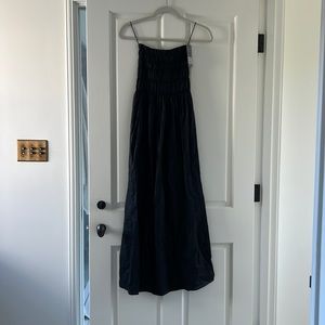 Sir The Label Linen Strapless Dress Ruched Black